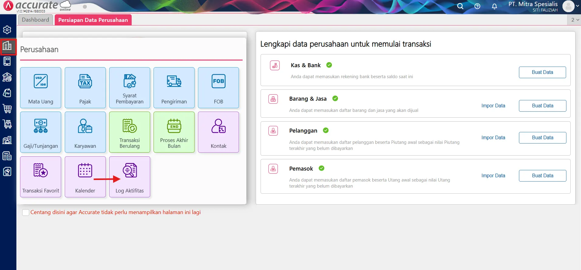 Cara Membaca Log Aktivitas